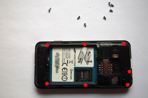 Samsung Wave Lite 3g S7230  - screws
